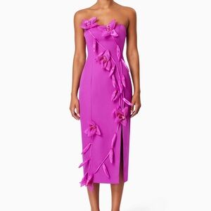 Elliatt Bethany Strapless Floral Midi Dress